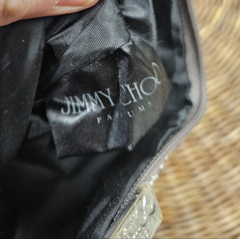 Jimmy Choo Parfums Bag Crackle Silver Zip Travel